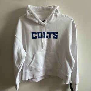 NFL White Hoodie with Blue Colts Logo